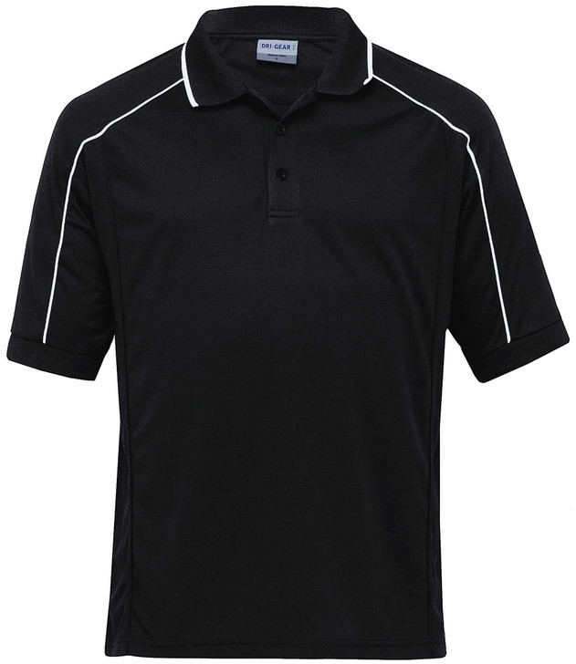 DGEP Gear For Life Dri Gear Eyelet Polo - Mens Black/White