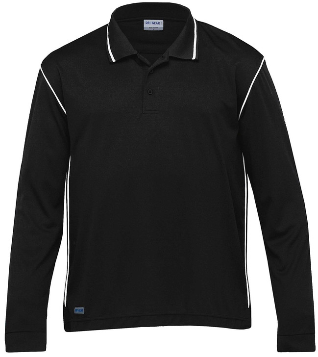 DGLHP Gear For Life Dri Gear Long Sleeve Hype Polo Black/White