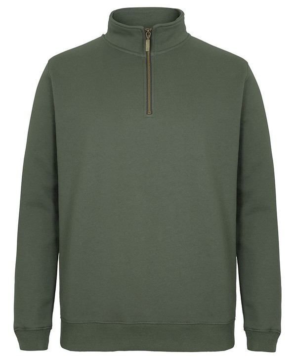 S3FSZ C of C 1/2 Brass Zip Sweat Army