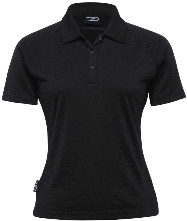 WEGMSP Gear For Life Merino Short Sleeve Polo - Womens Black