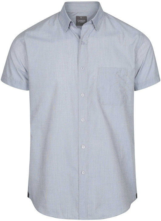 1253HS GloWeave Mens End On End Short Sleeve Shirt Silver