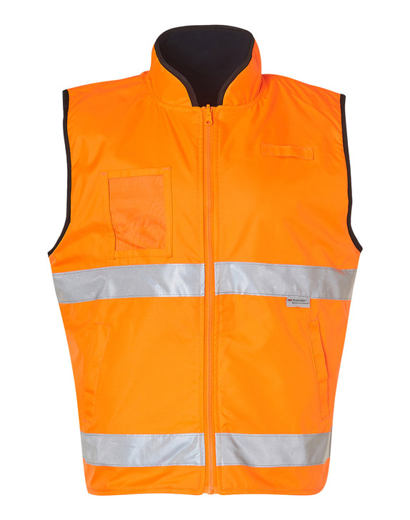 SW49 AIW Hi-Vis Reversible Mandarine Collar Safety Vest With 3M Tapes Orange/Navy