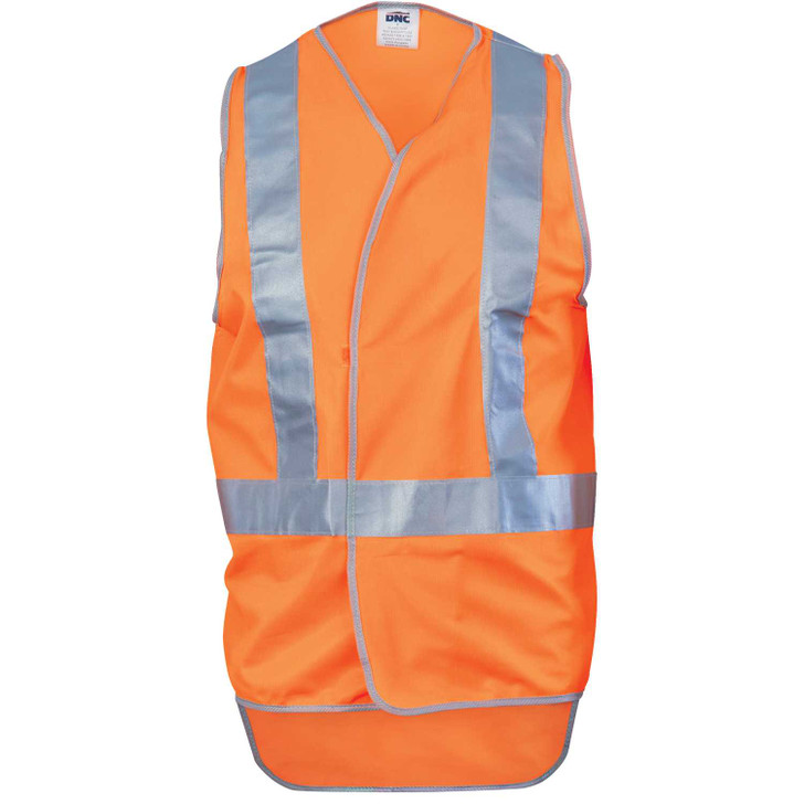 3802 DNC Day/Night Cross Back Safety Vests with Tail Orange