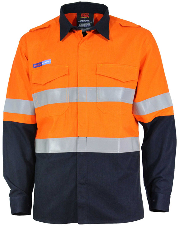3445 DNC Inherent FR PPE1 2T L/W DN Shirt Orange/Navy