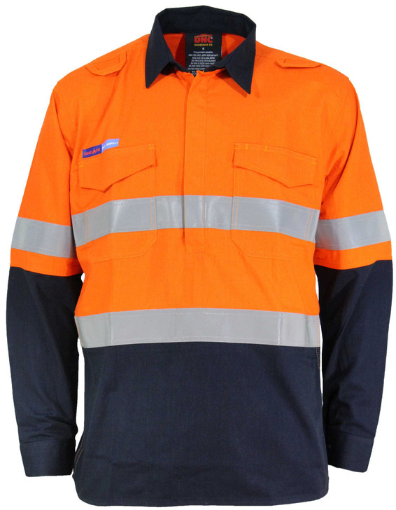 3447 DNC Inherent FR PPE1 2T C/F DN L/W Shirt Orange/Navy