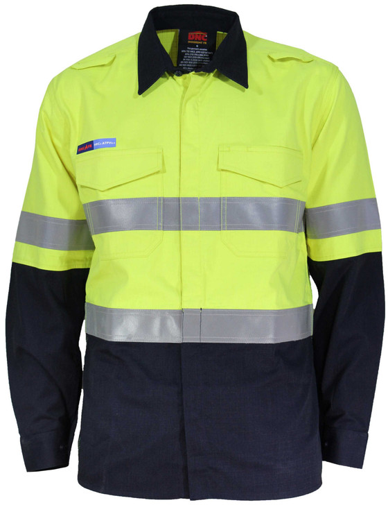 3455 DNC Inherent FR PPE2 2T C/F DN Shirt Yellow/Navy