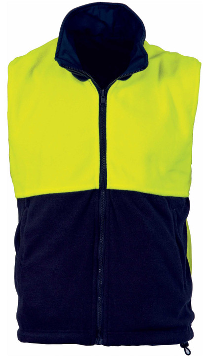 3826 DNC HiVis Two Tone Reversible Vest Yellow/Navy