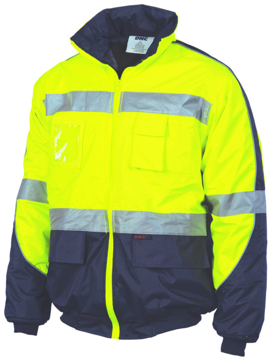 3992 DNC HiVis D/N Contrast Bomber Jacket Yellow/Navy