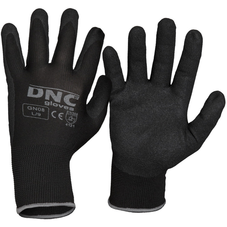 GN08 DNC Workwear Nitrile Sandy Finish Black/Black
