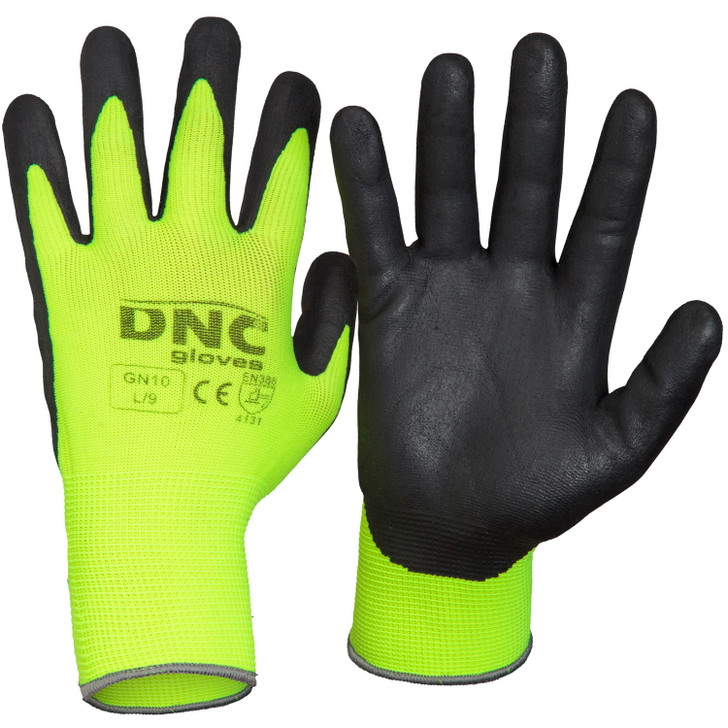 GN10 DNC Workwear HiVis Nitrile Supaflex Black/HiVis Yellow