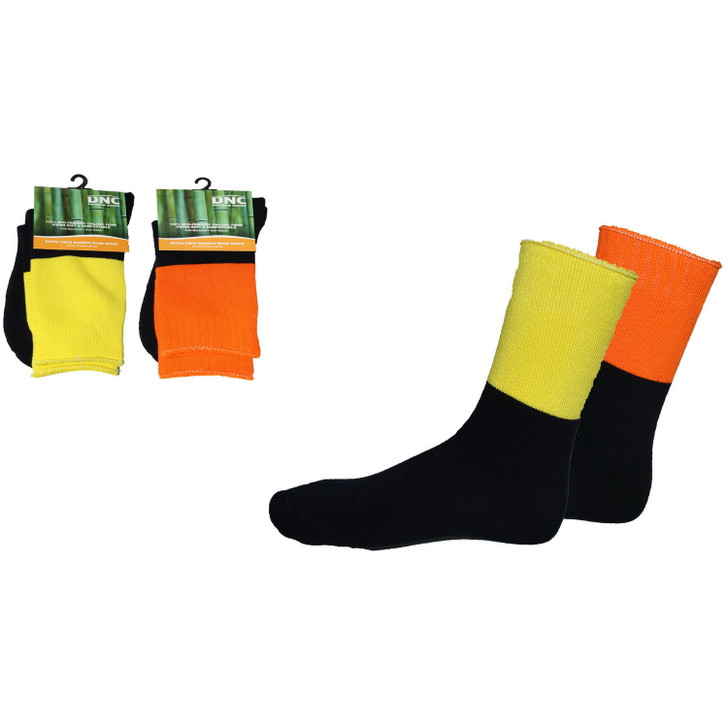 S109 DNC Workwear Extra Thick Hi-Vis 2 Tone Bamboo Socks