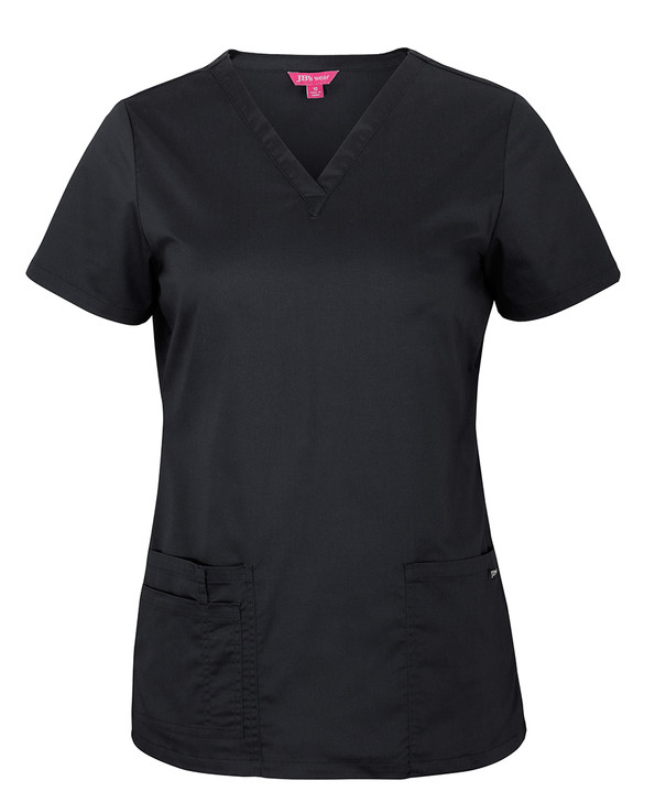 4SPT1 JB's Wear Ladies Premium Scrub Top Black