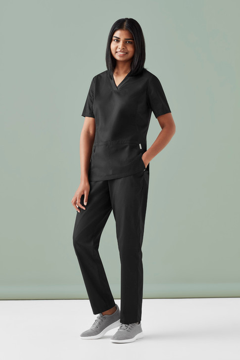 CSP047LL Biz Care Womens Riley Straight Leg Scrub Pant Black