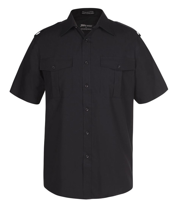 6E JB's Wear Epaulette Shirt S/S Black