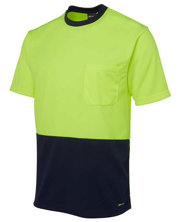 6HVT JB's Hi Vis Traditional T-Shirt Lime/Navy