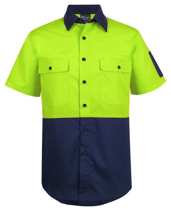JB's Wear Hi Vis Class F Ripstop Short Sleeve Work Shirt 6HRFS