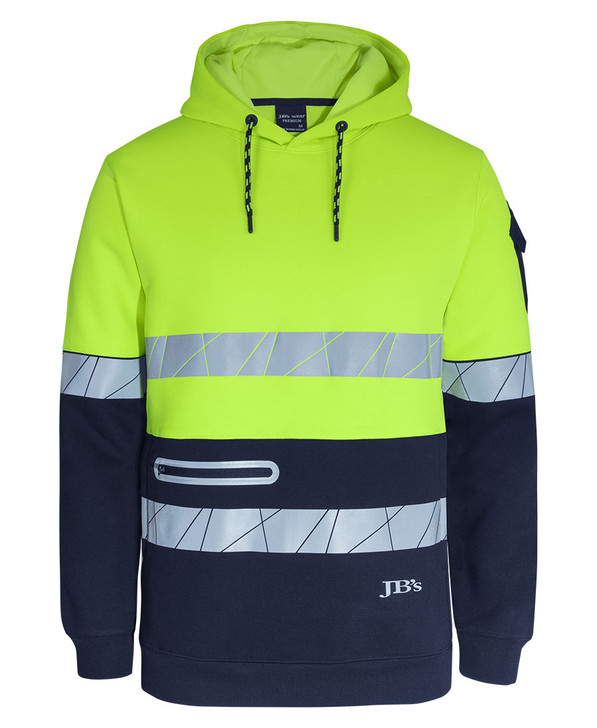 JB's Wear 450G Hi Vis Pull Over Hoodie with Fragmented Tape 6DPFP