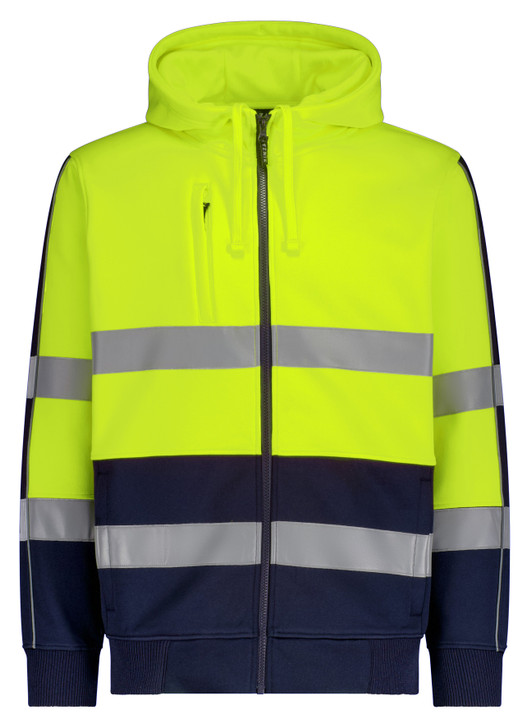 Syzmik Workwear Unisex Hi Vis Full Zip Stretched Taped Hoodie ZT486
