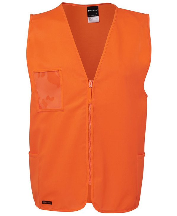 6HVSZ JB's Wear Hi Vis Zip Safety Vest Orange