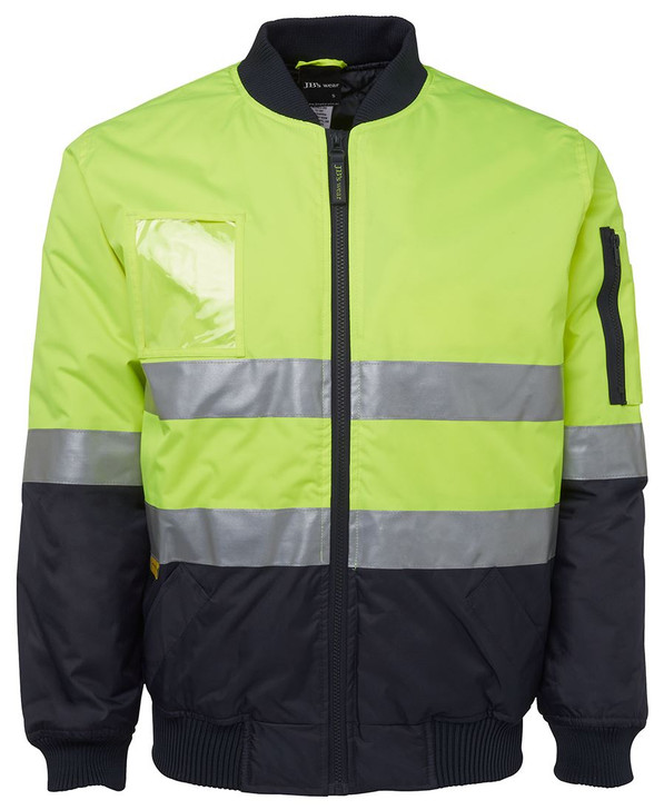 6DNFJ JB's Wear Hi Vis (D+N) Flying Jacket Lime/Navy