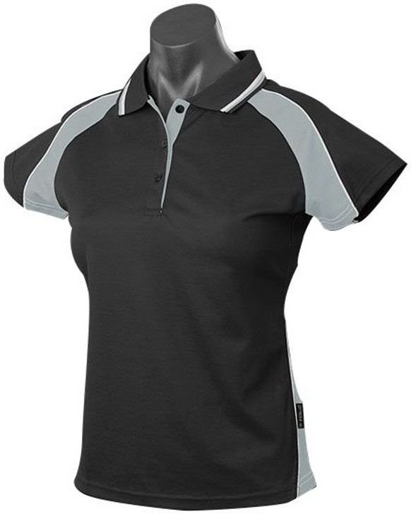 2309 Aussie Pacific Panorama Lady Polo Black/Ashe/White