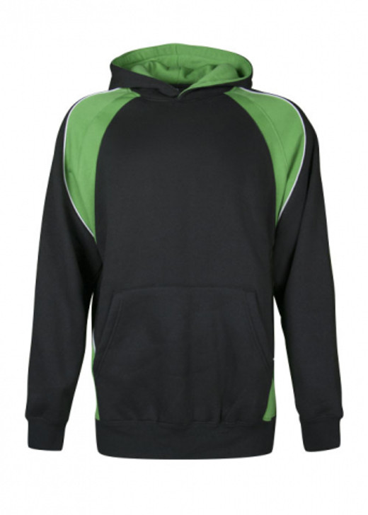 3509 Aussie Pacific Huxley Kids Hoodie Black/Green/White