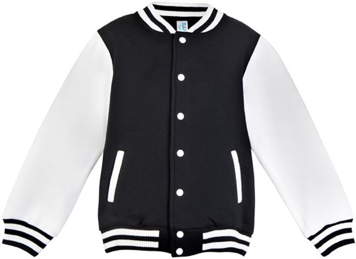 F160BB Babies Varsity Jacket Black/White