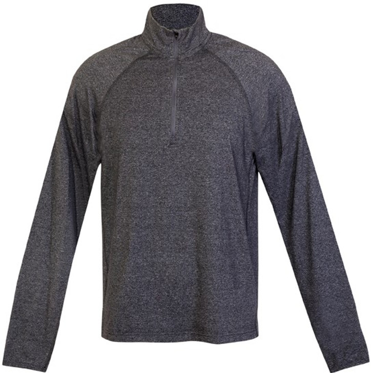 F389HZ Mens Greatness Half Zip Mock Neck Dark Heather