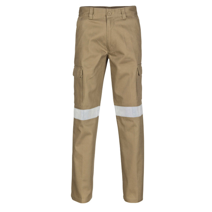 3319 DNC Cotton Drill Cargo Pants With 3M Reflective Tape Regular Khaki