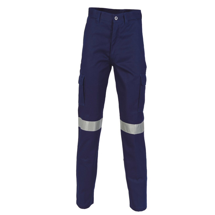 3319 DNC Cotton Drill Cargo Pants With 3M Reflective Tape Regular Navy