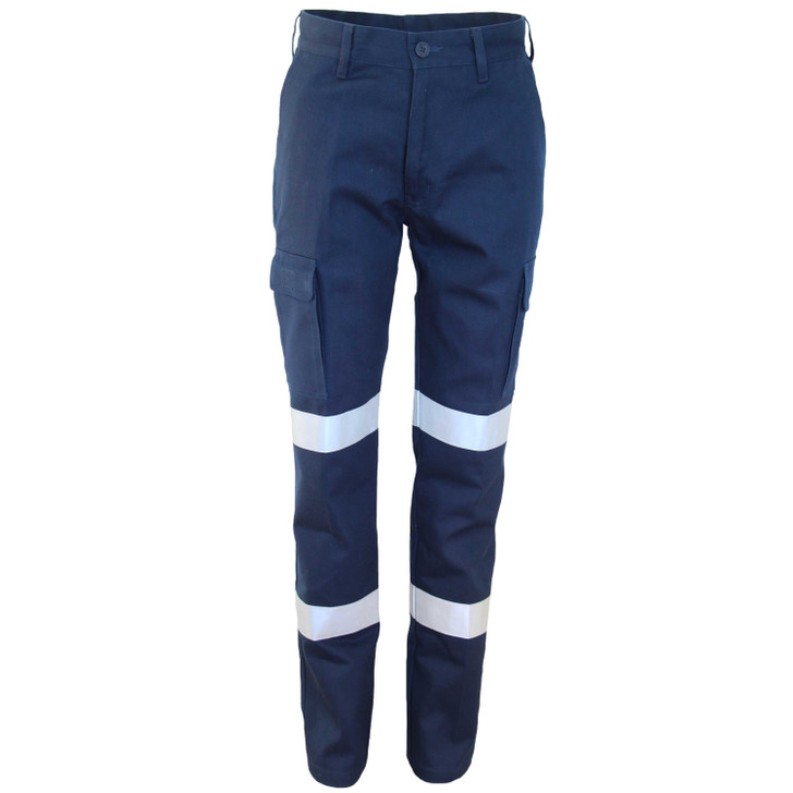 3330 DNC Ladies Double Hooped Taped Cargo Pants Navy
