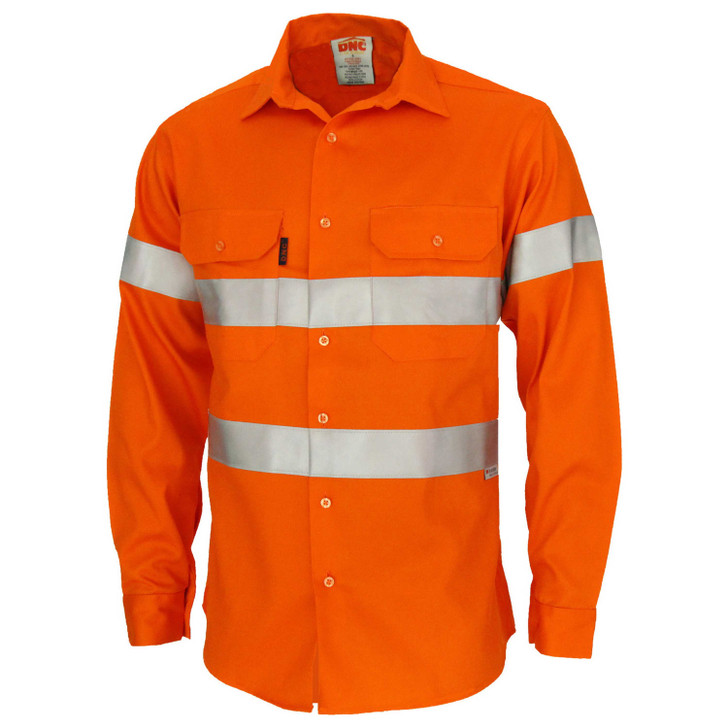 3405 DNC Patron Saint Flame Retardant ARC Rated Taped Shirt with 3M F/R Tape - L/S Orange