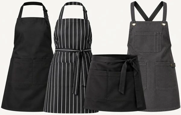 Hospitality bib, waist and service apron uniform options