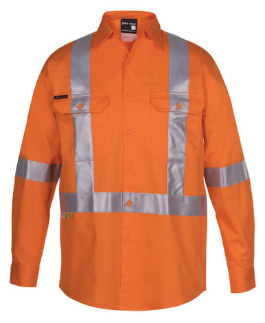 JB'S Hi-Vis Long Sleeve Cross Back Tape Shirt 6DCBL