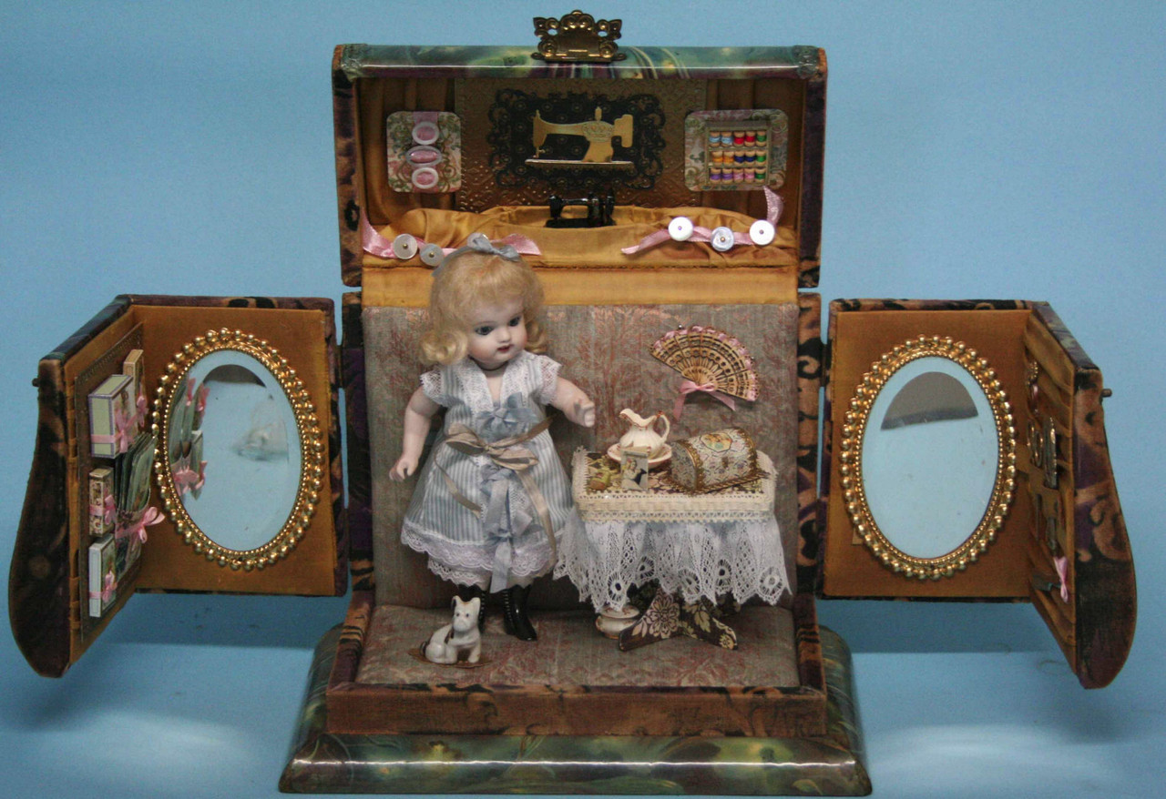 Repurposing Victorian Celluloid Boxes for Doll Display - VPDJN77