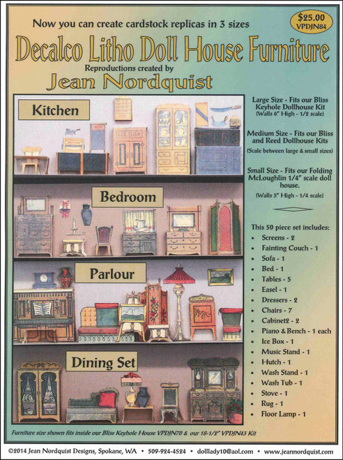 Decalco Litho Doll House Furniture - VPDJN84 Decalco Litho Doll House Furniture - VPDJN84