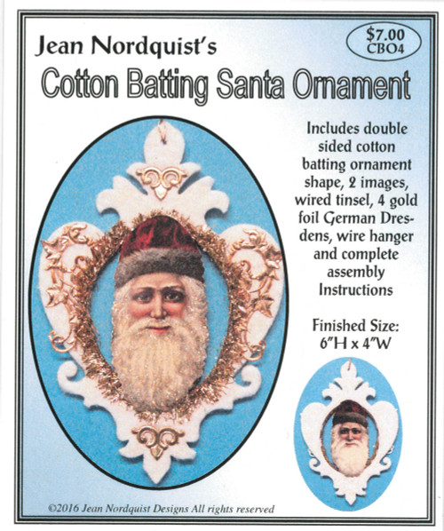 Cotton Batting Santa Ornament No 4 - CB04 