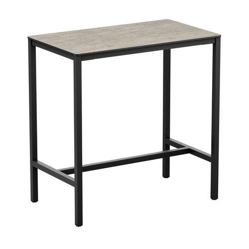 Extrema Cement 'Textured' - Black Poseur Table - 119x69cm