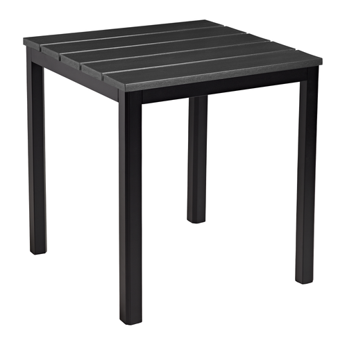 EKO Black Square Dining Aluminium Troy Table - Black Top 69x69cm