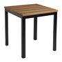 EKO Black Square Dining Aluminium Troy Table - Golden Oak Top 80x80cm