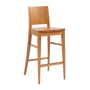 Oxley Bar Stool - Light Oak - Solid Seat