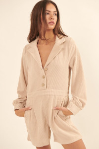 A Woven Corduroy Romper-40950 A Woven Corduroy Romper-40950