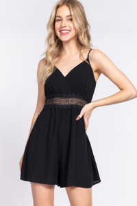 Wrap Cross Strap Woven Cami Romper            -42140 Wrap Cross Strap Woven Cami Romper            -42140