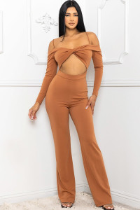 Open Shoulder Cutout Detail Jumpsuit-41080 Open Shoulder Cutout Detail Jumpsuit-41080