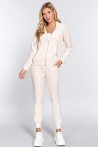 Faux Fur Jacket & Jogger Pants Set   -41002 Faux Fur Jacket & Jogger Pants Set   -41002