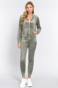 Faux Fur Jacket & Jogger Pants Set   -41001 Faux Fur Jacket & Jogger Pants Set   -41001