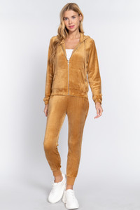 Faux Fur Jacket & Jogger Pants Set   -41000 Faux Fur Jacket & Jogger Pants Set   -41000