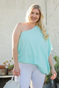 One Shoulder Long Sleeve Unbalance Top-40834 One Shoulder Long Sleeve Unbalance Top-40834