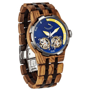 Men's Dual Wheel Automatic Ambila Wood Watch - For High End Watch Collectors Men's Dual Wheel Automatic Ambila Wood Watch - For High End Watch Collectors