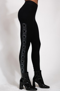 Mouse Ears Crystal Studded High Waisted Leggings-50782 Mouse Ears Crystal Studded High Waisted Leggings-50782